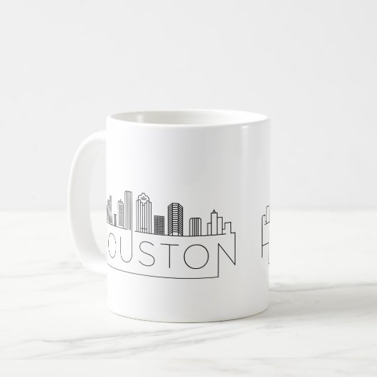 Houston, Texas| City Stylized Skyline Kaffeetasse (Vorderseite Links)