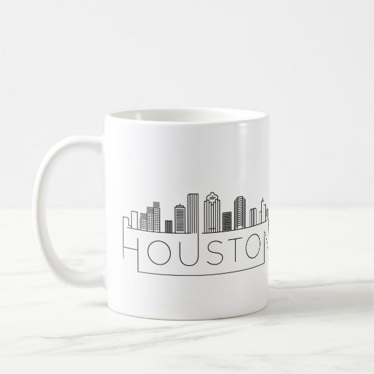 Houston, Texas| City Stylized Skyline Kaffeetasse (Links)