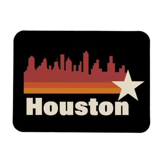 Houston Texas Cityscape Vintag Magnet (Horizontal)