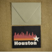 Houston Texas Cityscape Vintag Postkarte