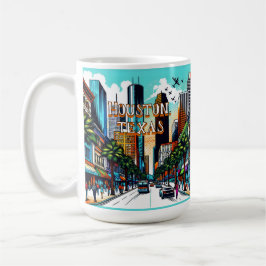 Houston, Texas Downtown Abstrakte Kunst Kaffeetasse