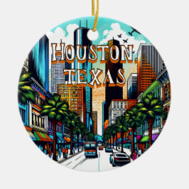 Houston, Texas Downtown Abstrakte Kunst Keramik Ornament