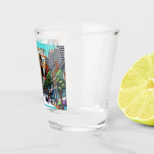 Houston, Texas Downtown Abstrakte Kunst Schnapsglas (Rechts)