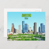 Houston Texas Downtown Vintag Postkarte (Vorne/Hinten)