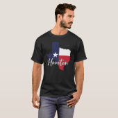 Houston, Texas Flag Map Men's Black T-Shirt (Vorne ganz)