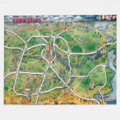 Houston Texas Fun Map Fleecedecke (Vorderseite (Horizontal))