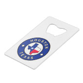 Houston Texas Geldbeutel Flaschenöffner (Vorderseite Schrägansicht)