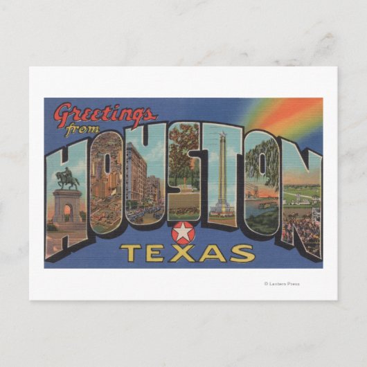Houston, Texas - Große Briefszenen 3 Postkarte (Vorderseite)