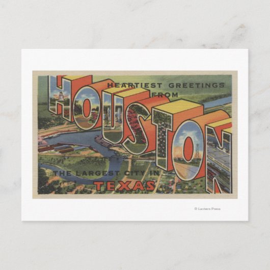 Houston, Texas - Große Buchstabenszenen 2 Postkarte (Vorderseite)