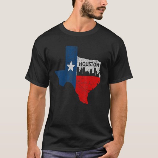 Houston Texas Houston Strong Vintage Stripes T-Shirt (Vorderseite)