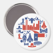 Houston Texas Icons Magnet (Vorderseite/Rückseite)