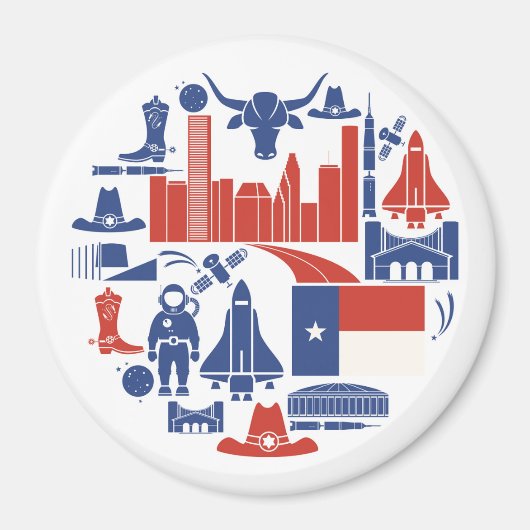 Houston Texas Icons Magnet (Vorne)