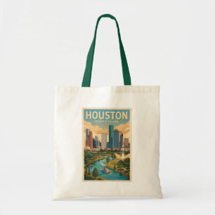 Houston Texas Illustration Reise Kunst Vintage Tragetasche