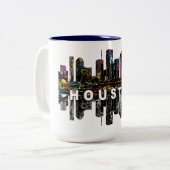 Houston, Texas in Graffiti Zweifarbige Tasse (Vorderseite Links)