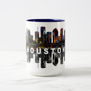 Houston, Texas in Graffiti Zweifarbige Tasse