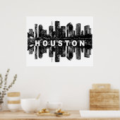 Houston, Texas in schwarz-farbiges Poster (Küche)