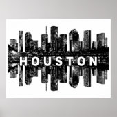 Houston, Texas in schwarz-farbiges Poster (Vorne)