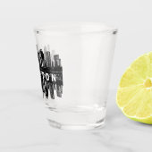 Houston Texas in schwarzer Tinte Schnapsglas (Rechts)