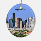 Houston, Texas, landschaftliches Stadtbild Foto Keramik Ornament (Links)