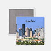 Houston, Texas, landschaftliches Stadtbild Foto Magnet (Vorderseite/Rückseite)
