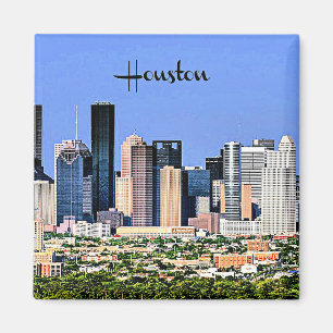 Houston, Texas, landschaftliches Stadtbild Foto Magnet
