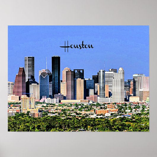 Houston, Texas, landschaftliches Stadtbild Foto Poster (Vorne)