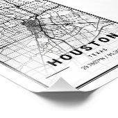 Houston - Texas Ligth City Map Fotodruck (Ecke)
