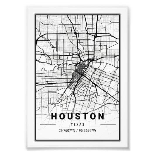 Houston - Texas Ligth City Map Fotodruck (Vorne)