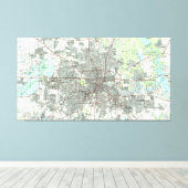 Houston Texas Map (1992) Leinwanddruck (Insitu (Holzboden))