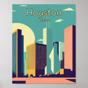 Houston Texas Minimalist Vintage Poster Kunst