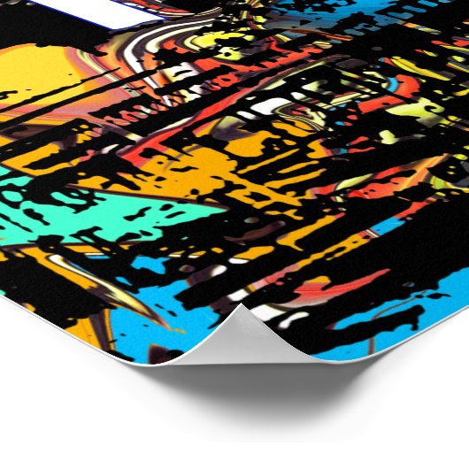 Houston, Texas, mit Graffiti bedeckt Poster (Ecke)