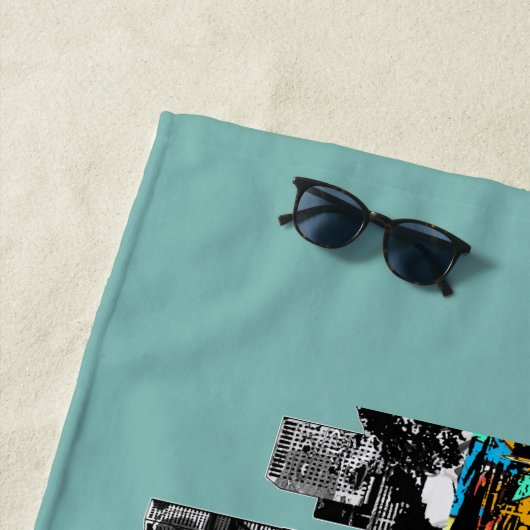 Houston, Texas, mit Graffiti bedeckt Strandtuch (Beispiel)