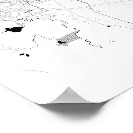 Houston Texas Modern Minimal City Map Poster (Ecke)