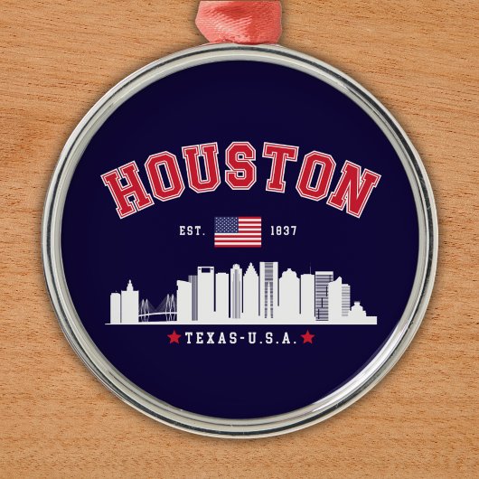 Houston Texas Modern Skyline Design Ornament Aus Metall
