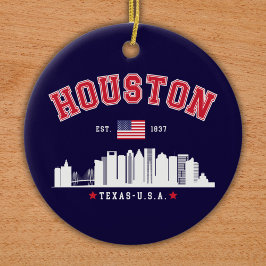 Houston Texas Modern Skyline Keramik Ornament