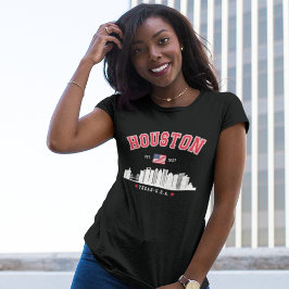 Houston Texas Modern Skyline Tri-Blend Shirt