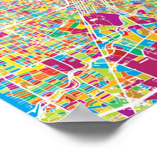 Houston, Texas | Neon Map Poster (Ecke)