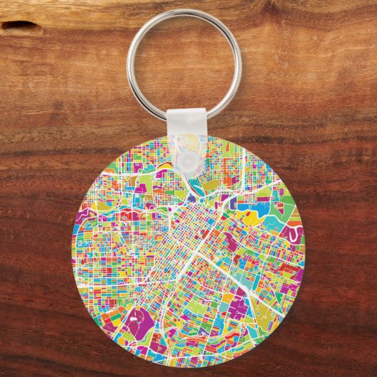 Houston, Texas | Neon Map Schlüsselanhänger (Vorderseite)