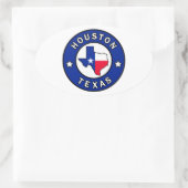 Houston Texas Ovaler Aufkleber (Tasche)
