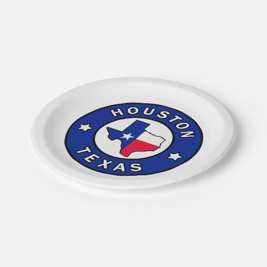 Houston Texas Pappteller (Schrägansicht)