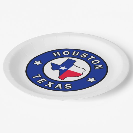 Houston Texas Pappteller (Schrägansicht)