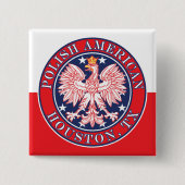 Houston Texas Polnischer Adler Button (Vorderseite)
