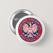 Houston Texas Polnischer Adler Button (Vorne & Hinten)