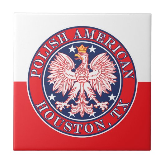 Houston Texas Polnischer Adler Fliese (Vorderseite)