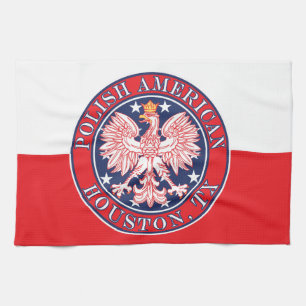 Houston Texas Polnischer Adler Geschirrtuch