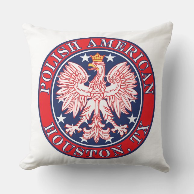 Houston Texas Polnischer Adler Kissen (Vorderseite)
