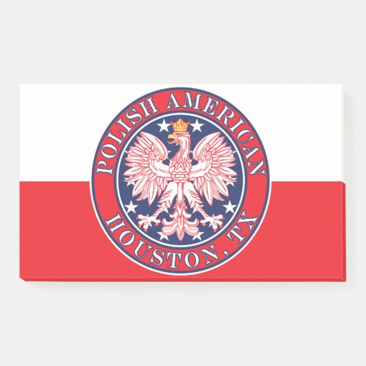 Houston Texas Polnischer Adler Post-it Klebezettel (Vorderseite)