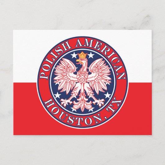 Houston Texas Polnischer Adler Postkarte (Vorderseite)