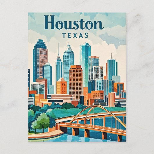 Houston Texas Postcard Postkarte (Vorderseite)