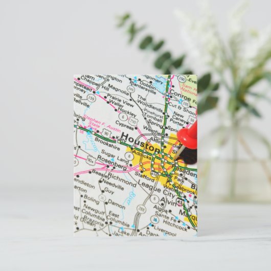 Houston, Texas Postkarte (Stehend Vorderseite)